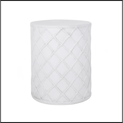Versatile Lightweight Concrete Side Table With Nautical Rope Pattern For Indoor And Outdoor Use