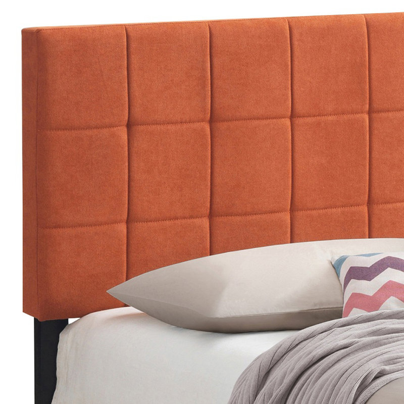 Auerbach Tufted Upholstered Low Profile Platform Bed, Full / Double, Orange