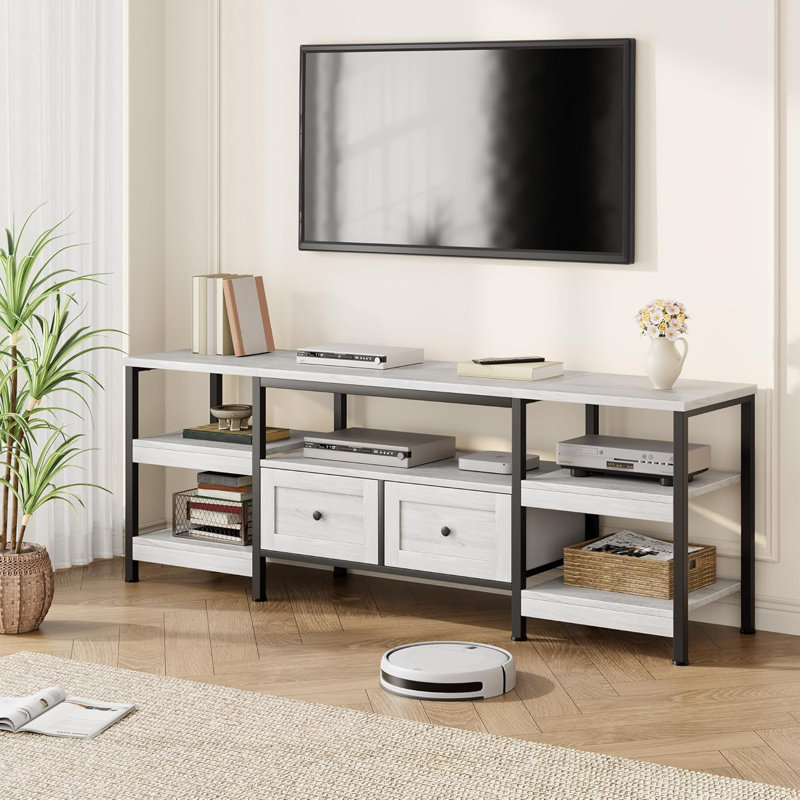 Unfinished TV Stand for TVs up to 75", White Wood