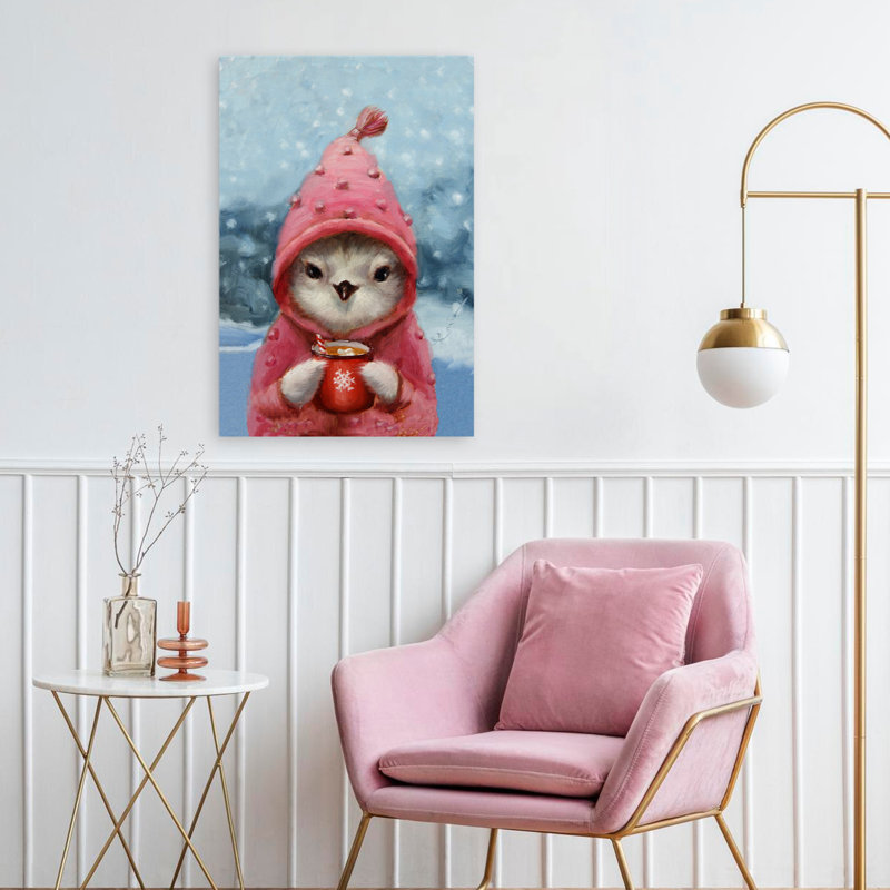 Chaleur hivernale - animaux, oiseaux, art hivernal, H 24 po x l 16 po