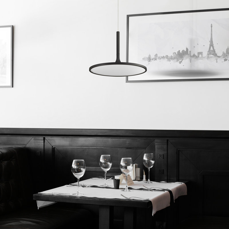 Lustre à DEL Salm, Noir, H 15 po x l 17 po x P 17 po