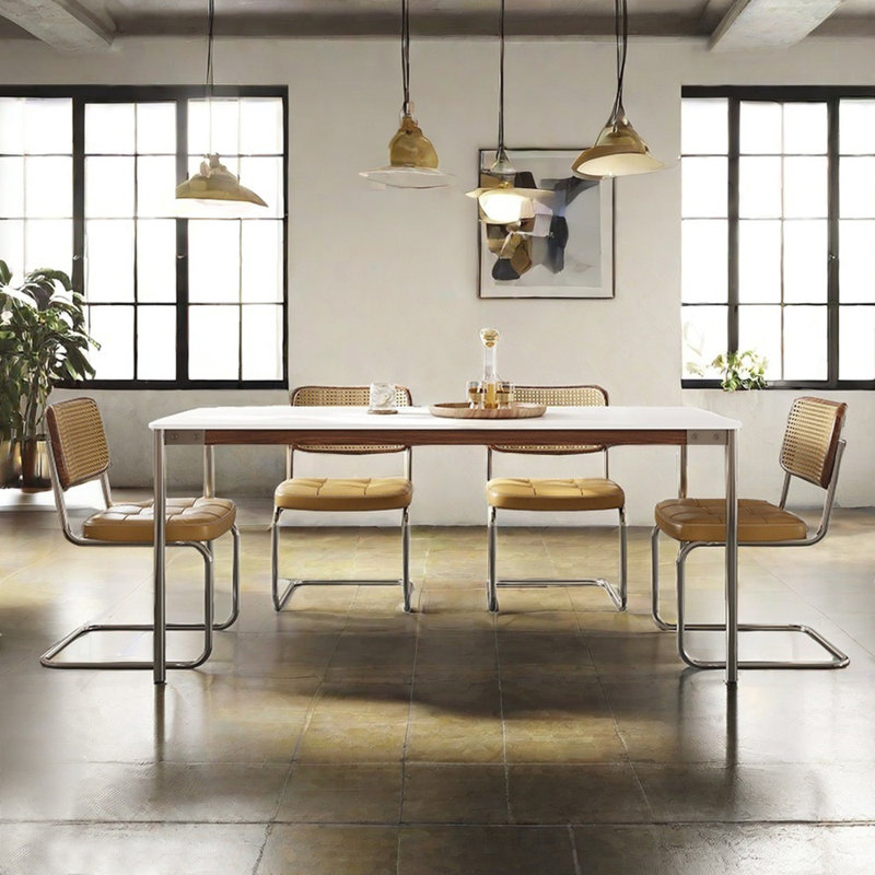 Light luxury modern simple dining table sets, 29.53"H x 55.12"L x 31.5"W