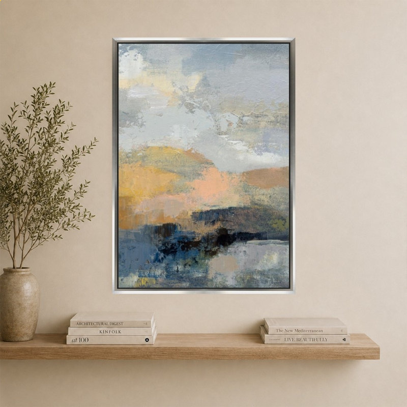 «Dusk I» par Silvia Vassileva - impression sur toile, 44" H x 34" W, Silver