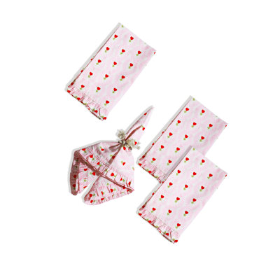 Sweetheart Tulip Ruffle Dinner Napkins Set