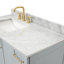 Ensemble de meuble-lavabo simple en bois massif 37 po gris Freitas avec plateau en marbre de Carrare 0,75 po, évier gauche et rectangulaire-304109143-304109144-271566831