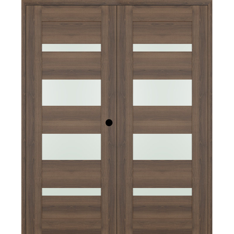 Porte française double pré-posée Avon 07-01, 59,5 po x 79,38 po, Noyer