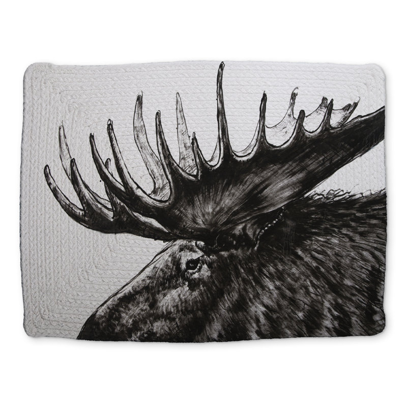Moose Plume Rustic Braided Polyester Placemat - Animal Decor