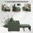 87'L 3-In-1 Convertible Chair Linen Sleeper with  Adjustable Backrest and Storage Bag Set Of 2-2002382891