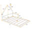 Lit robuste en bois pleine grandeur, conception moderne en forme de maison pour la maison