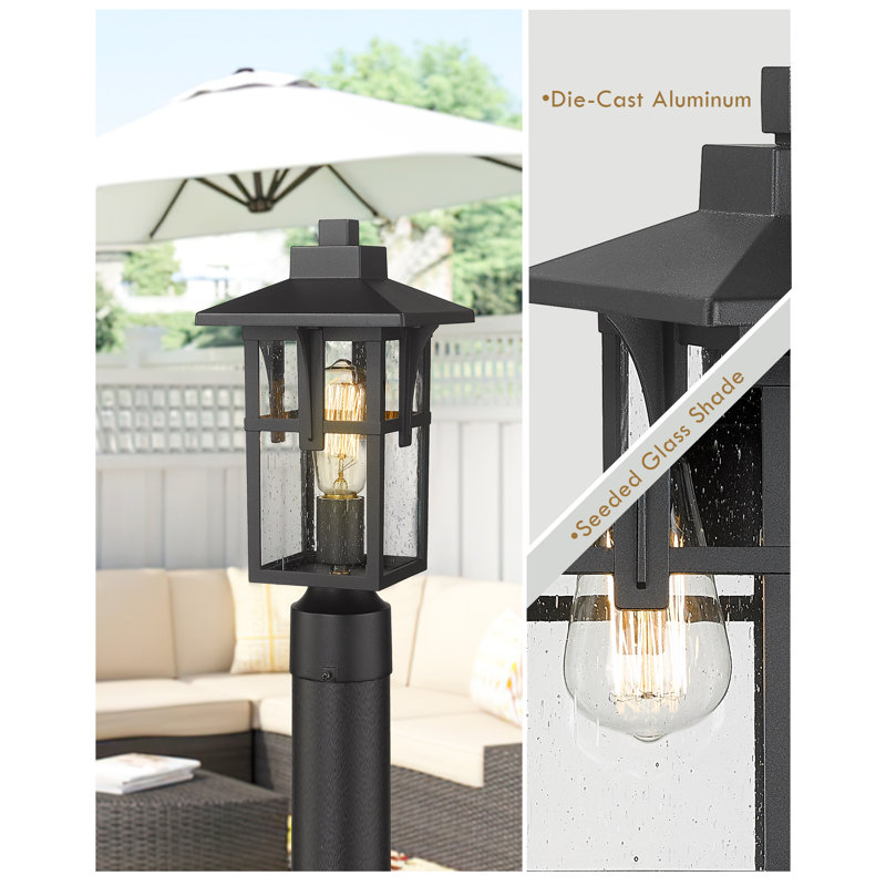 Luminaire à fixation sur pilier fixe 1 lumière H 14 po (ensemble de 2)