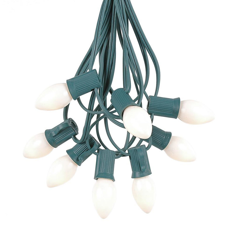 Lampe de noël en céramique 100 de chaîne lumineuse, Blanc, 100 lumières