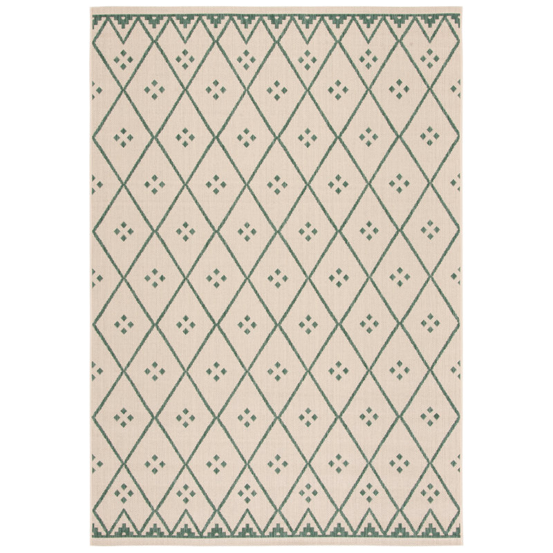 Tapis d'intérieur / extérieur à motif géométrique Courtyard Performance, Rectangle 2 pi 7 po x 5 pi