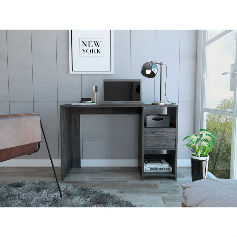 Bureau d'écriture à 2 tablettes et 1 tiroir, Chêne