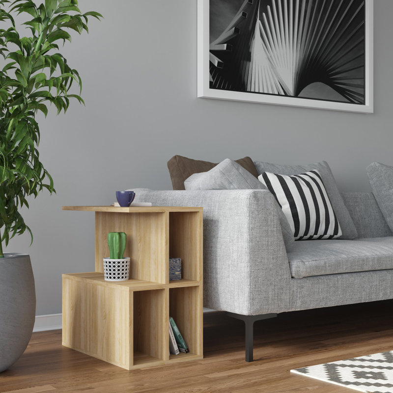 Floor Shelf End Table, Oak