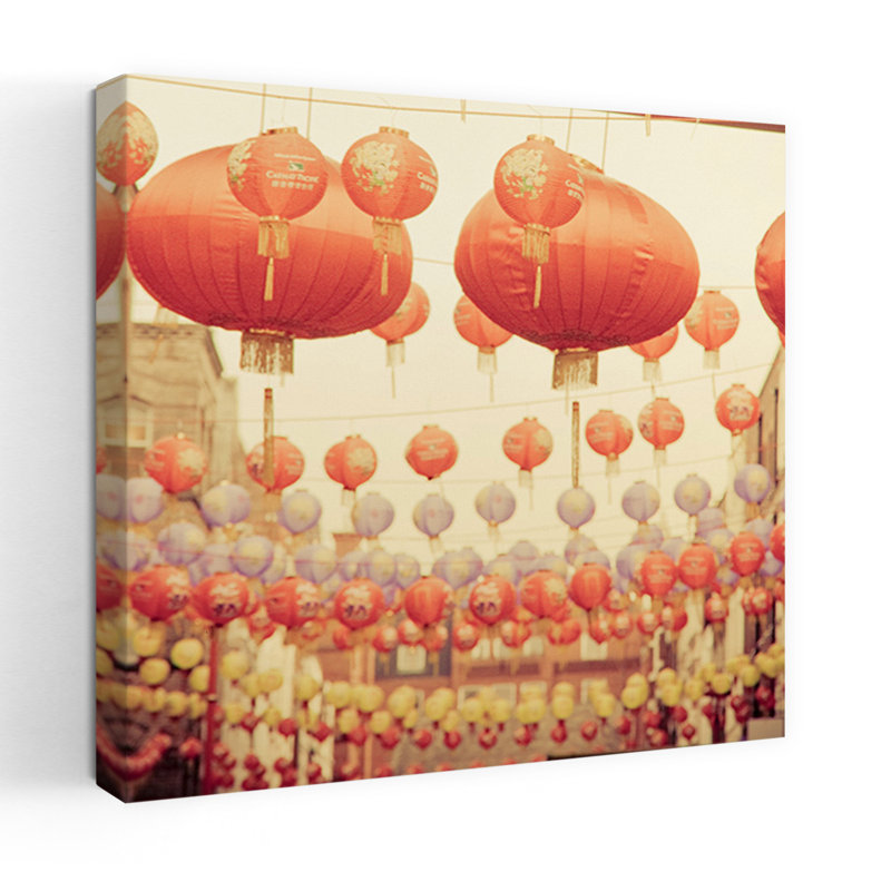 Lanternes chinoises, art contemporain, H 18 po x l 18 po