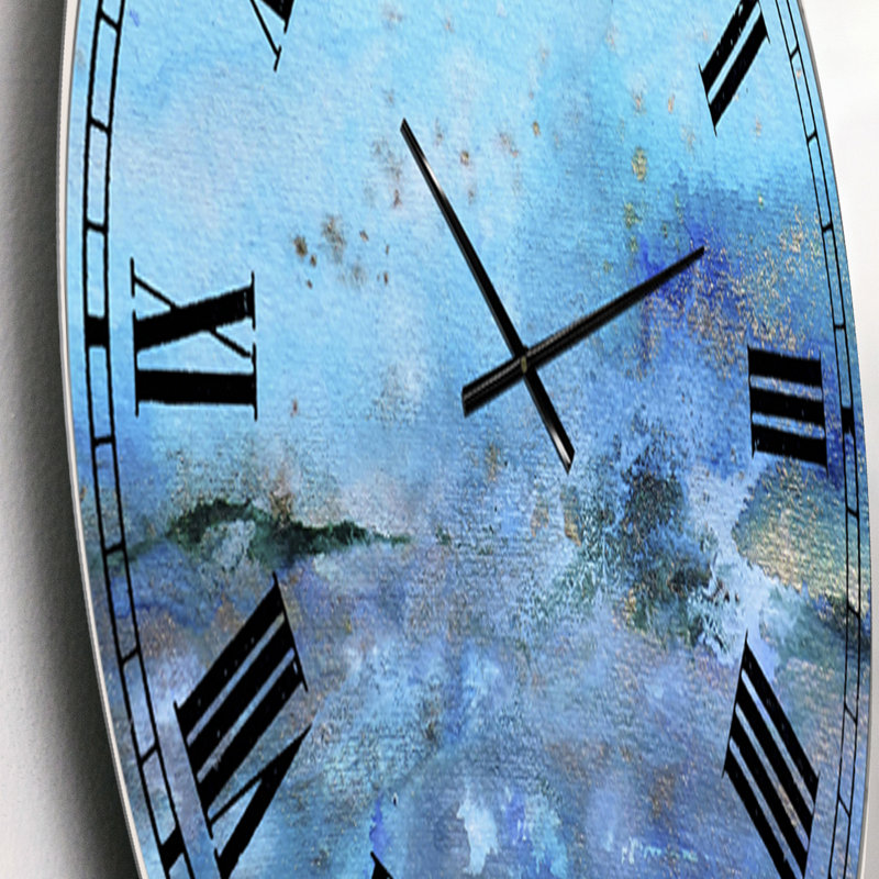 Grande horloge murale bleue et dorée, Petit