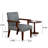 Set of 2 Fabric Upholstered Accent Armchairs with Round Wooden Dining Table-1502372859