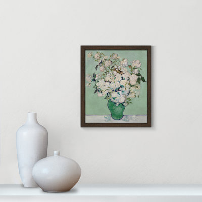 Roses encadrées sur papier par Vincent Van Gogh, reproduction