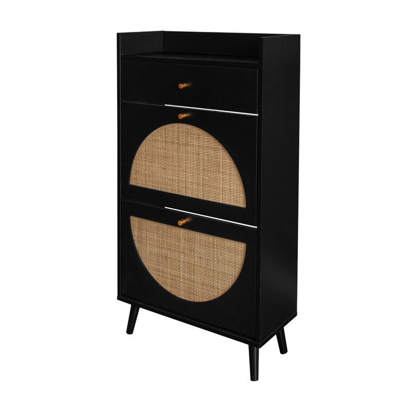 2-Door 1 Shoe Holder, Double Layer Entrance Storage, 45 Lbs Load Capacity, Natural Veneer, Enchantingly Door Panel 2 1 Drawer Organizer, Load, Enhancement, Marvelously Produced