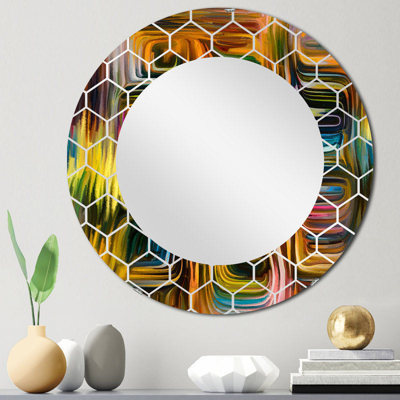 Color Fusion II - Miroir mural moderne, 24 po x 24 po