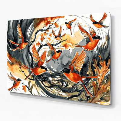 Oiseaux communs, art mural noir Redstart