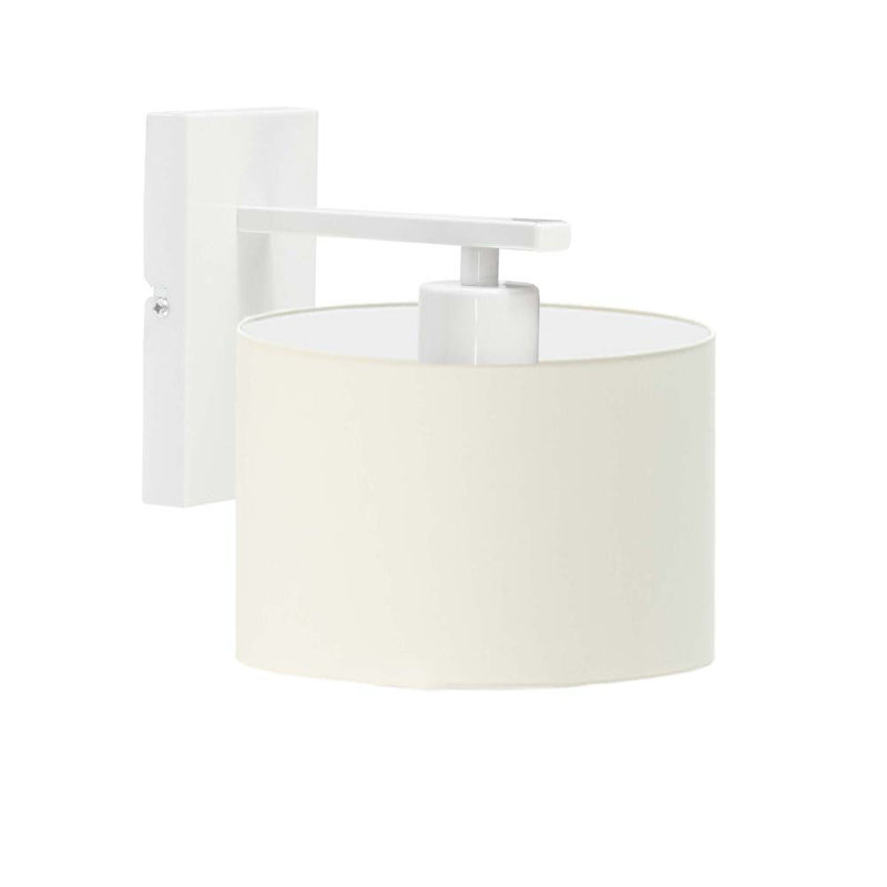 Atline Steel Armed Sconce, White, Ecru