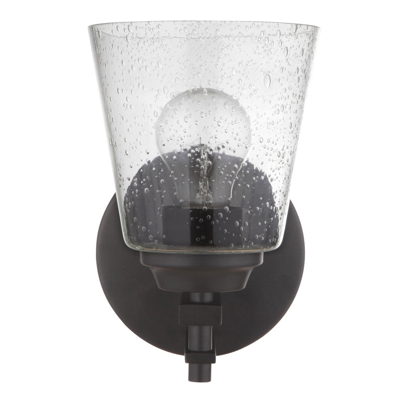 Appliquee à bras 1 lumière à intensité réglable Woodard, Dos plat