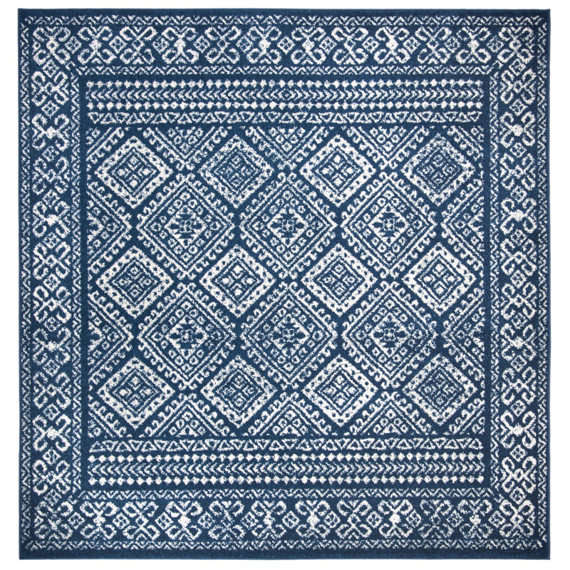 Tapis bleu marine / ivoire Callista, Carré 6 pi 7 po