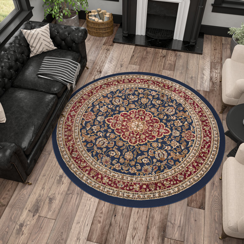 Tapis d'intérieur tissé à la machine, Rond 5 pi 3 po