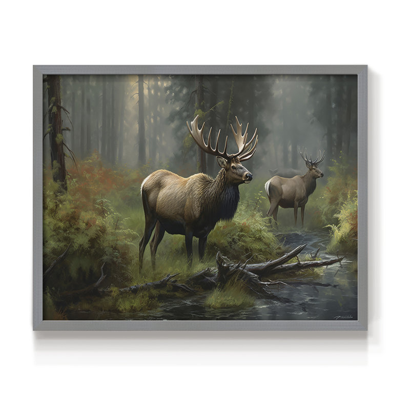 Faune - VI - Reproduction encadrée - Restickable, H 8 po x l 10 po, Gris