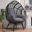 Fauteuil de patio en osier avec coussin en rotin noir New Style