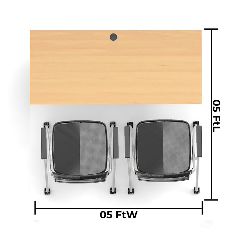 Ellie - Jayne 2 Person Training Meeting Seminar Table with Modesty Panel and 2 Chairs Complete Set