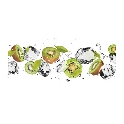Kiwi And Water - Wrapped Canvas Print