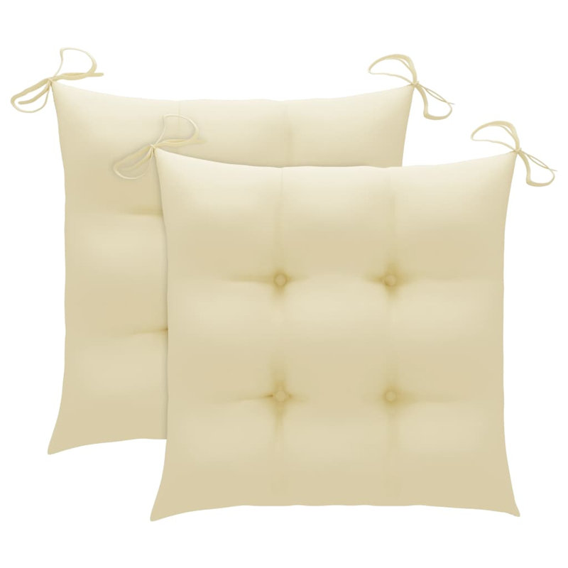 Chaise de patio avec coussin Sharad, Crème