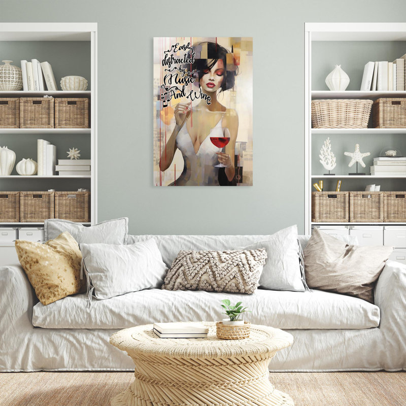 Carmesa facilement distrait par la musique et le vin 1, H 14 po x l 11 po x P 1,25 po
