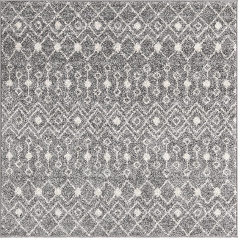 Somerville Geometric Indoor Rug, Square 5'3", Gray