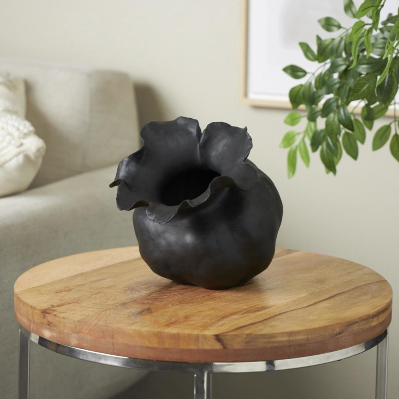 Bia Ceramic Abstract Table Vase, Black