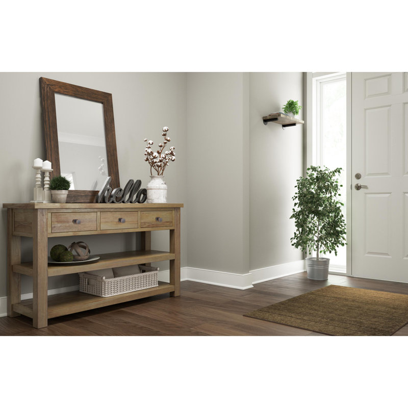 Solid Wood Shelf, Medium Wood Stain, 0.75" H x 18" W x 8" D
