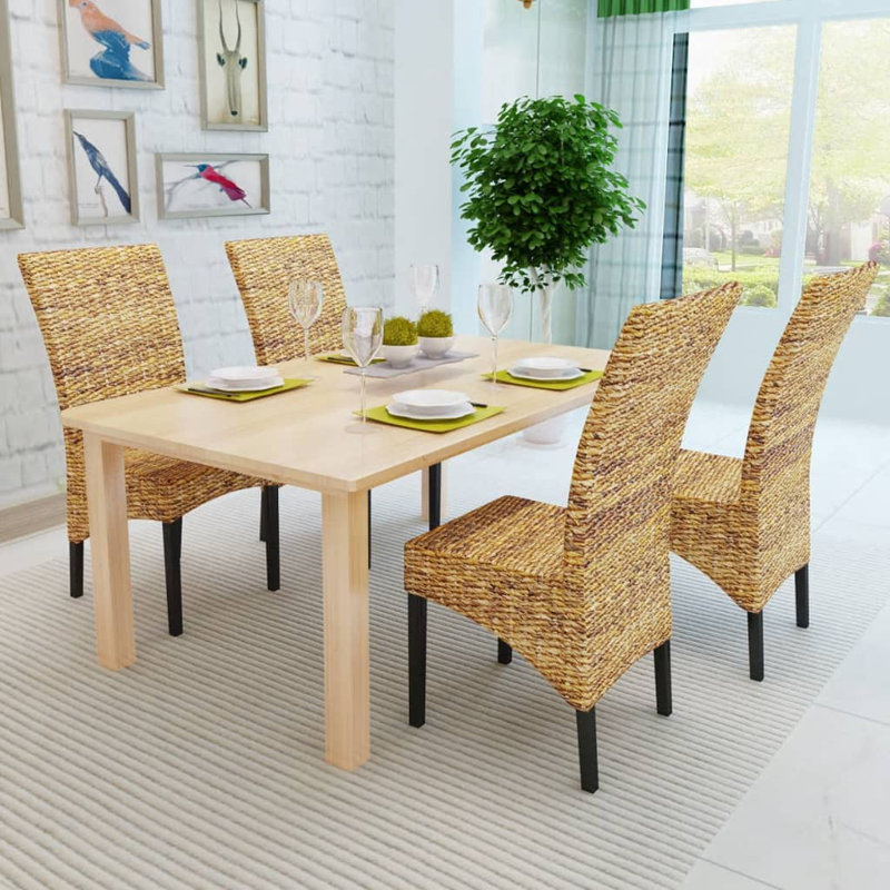 Ensemble de 4 chaises de salle à manger en bois de manguier massif Abaca