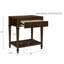Ensemble de table 3 pièces en bois foncé avec tiroirs cannelés et rangement