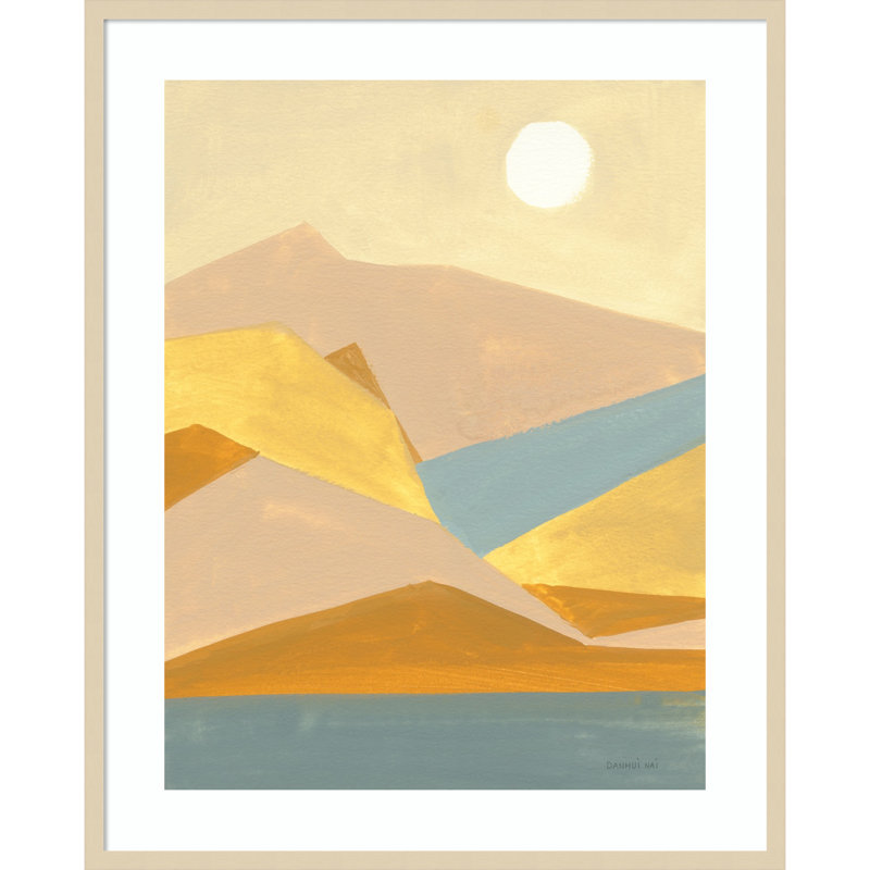 Retro Abstract I Southwest Mountains - Cadre photo, reproduction d'art sur papier, H 36 po x l 29 po, Papier encadré brun