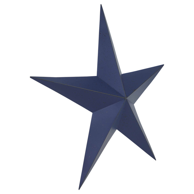  Festive Metal Star Wall Decor, Navy, 24" H x 24" W x 2.5" D