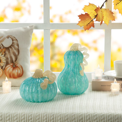 8.5"H Fall Glass Gourd