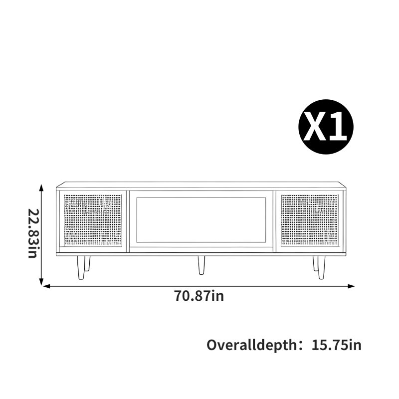 American style solid wood frame TV stand
