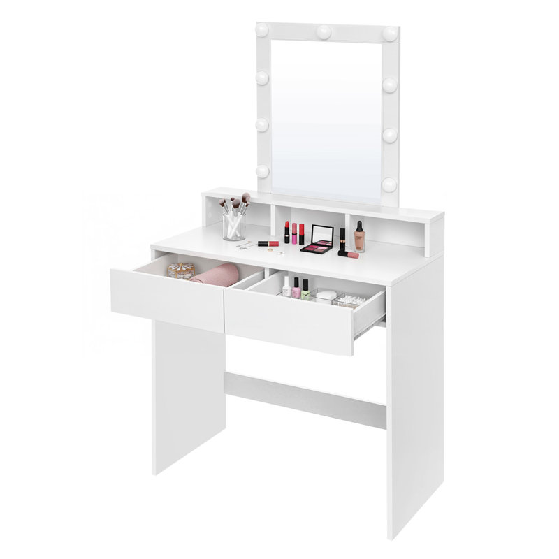 Atila Dressing Table with Mirror, White