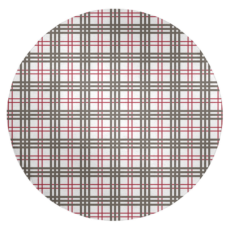 Plaid Indoor Rug, Round 5'