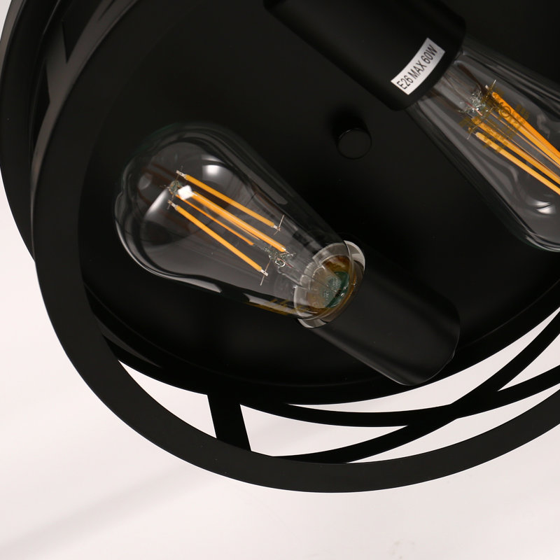Plafonnier encastré 2 lumières Craspedia, Noir mat