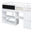 Lit mezzanine simple bas blanc avec tiroir et bureau roulant - Bois massif solide pour une chambre à coucher fonctionnelle-707015454