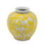 Grand vase incurvé jaune et blanc