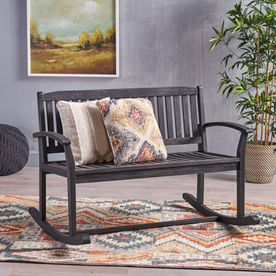 Baxter Rocking Loveseat  Acacia Wood
